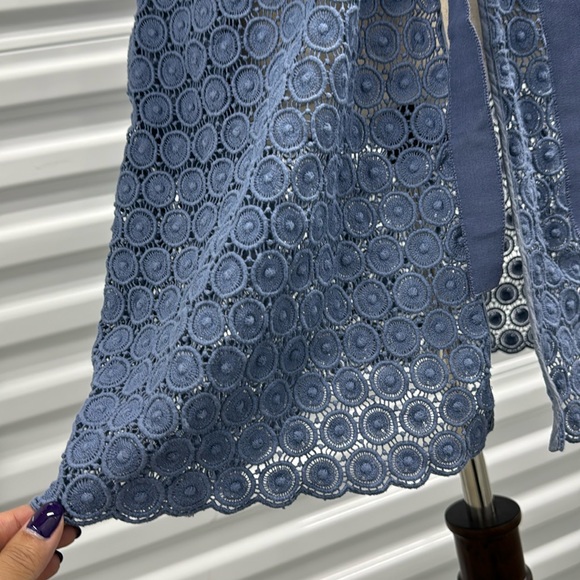 Vintage Vivienne Tam Crochet Lace  Adjustable Long Cardigan Dress n Pockets - S - Picture 10 of 16